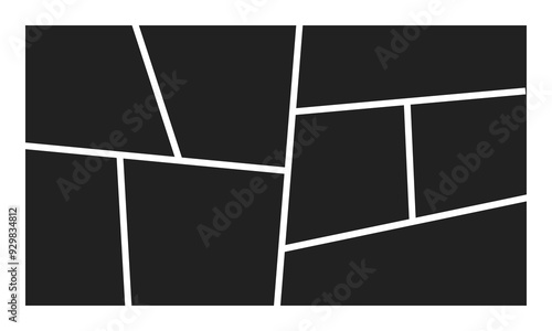 Photo collage frame template. Image collage layout design. Blank picture album moodboard. Vector illustration