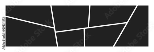 Photo collage template. Picture frame layout. Blank photo grid design. Vector illustration