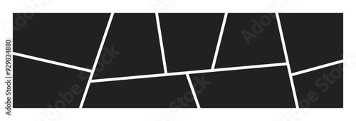 Photo collage template. Picture frame layout. Blank photo grid design. Vector illustration