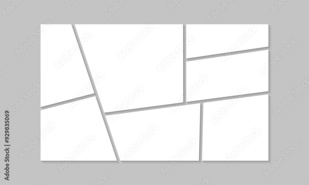 Photo collage frame template. Moodboard layout. Album brandboard. Photo montage design. Vector illustration Photo collage frame template. Moodboard layout. Album brandboard. Photo montage design. Vector illustration