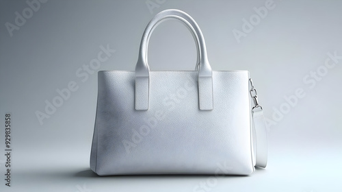 A sleek white handbag with ...