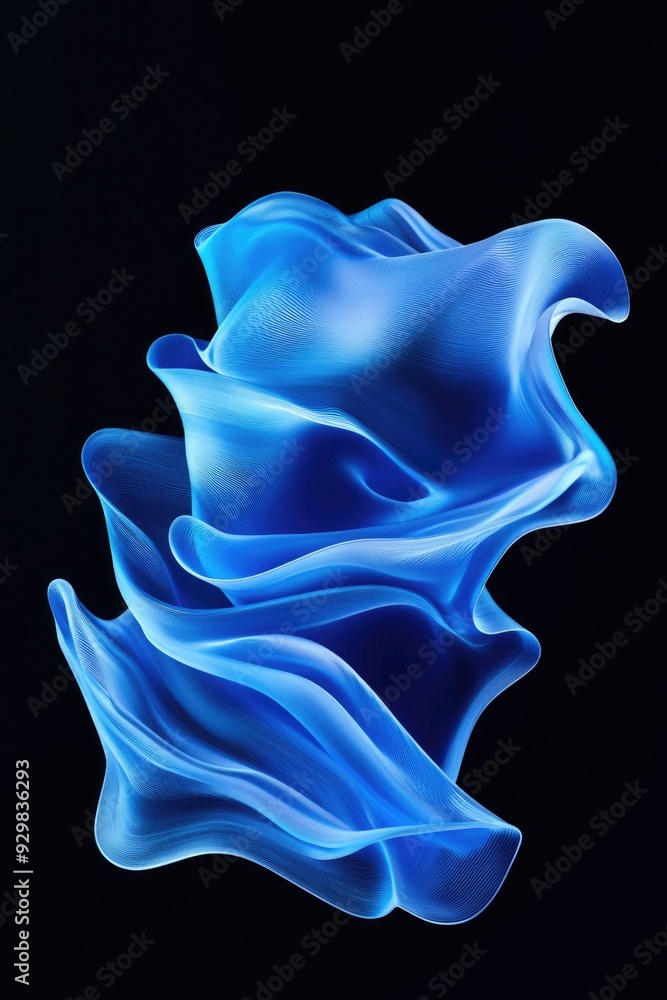 Blue object on black background Blue object on black background