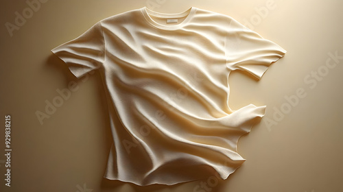 A smooth, cream-colored t-s...