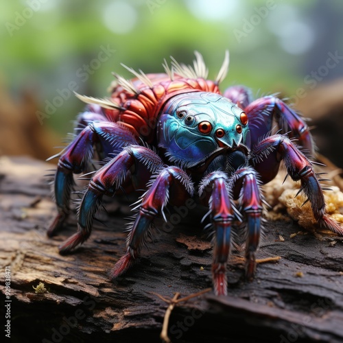 Surreal Art of Chromatopelma Cyaneopubescens Tarantula Design photo