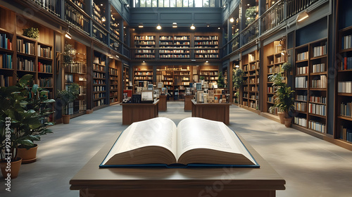 A spacious library with boo...
