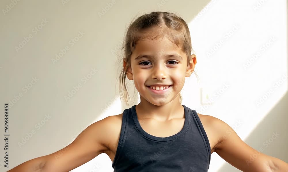 Portrait of a cute little girl smiling and looking at the camera Portrait of a cute little girl smiling and looking at the camera