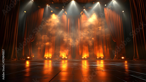 A stage with dramatic light...