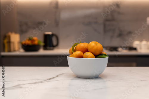 Wallpaper Mural Bowl of mandarins in bowl shown in modern kitchen on counter top  Torontodigital.ca