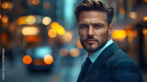 A stylish man poses confide...