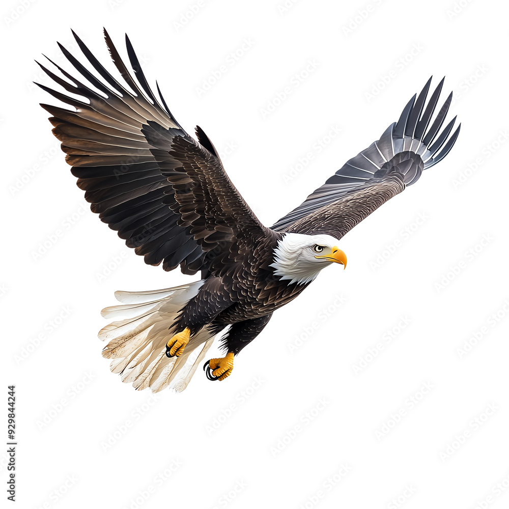 Majestic bald eagle flying.on transparent background Majestic bald eagle flying.on transparent background
