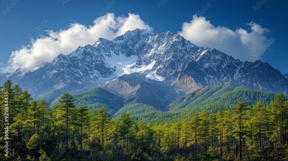 snow mountain and field green snow mountain and field green