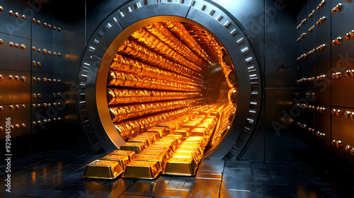 A vault filled with stacked...