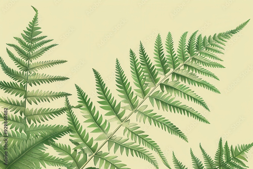 A botanical illustration of a fern, showcasing its delicate fronds and intricate leaf patterns in fine detail. A botanical illustration of a fern, showcasing its delicate fronds and intricate leaf patterns in fine detail.