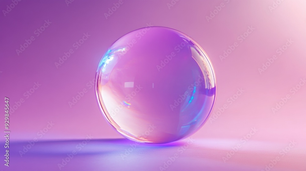 Glass sphere on purple background Glass sphere on purple background