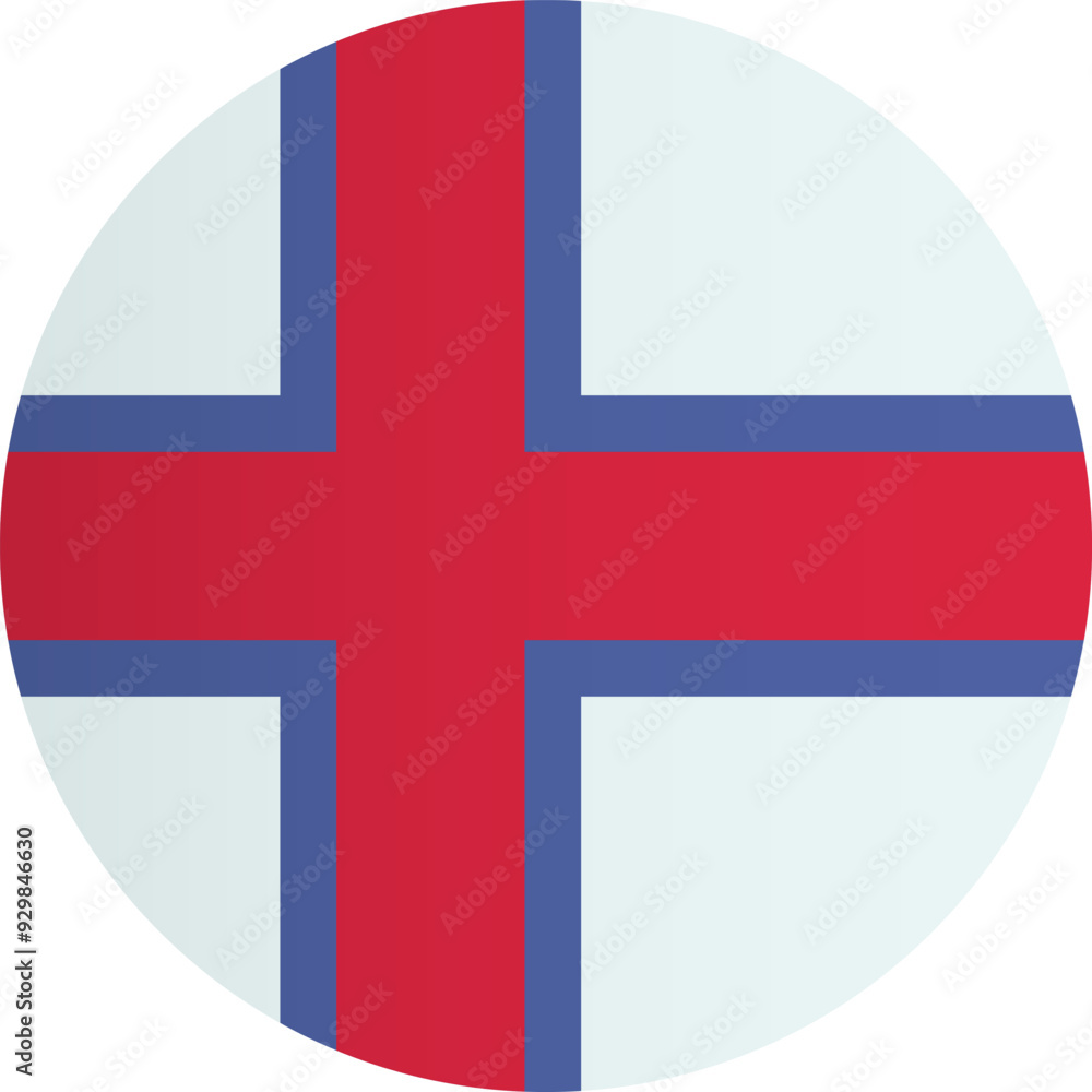 Obraz premium Flag of faroe islands badge. Sign, emblem area identity