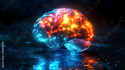 A vibrant, glowing brain re...