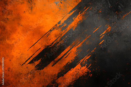 Orange and Black Grunge Textur photo