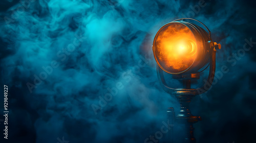 A vintage spotlight illumin...