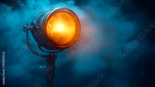 A vintage spotlight illumin...