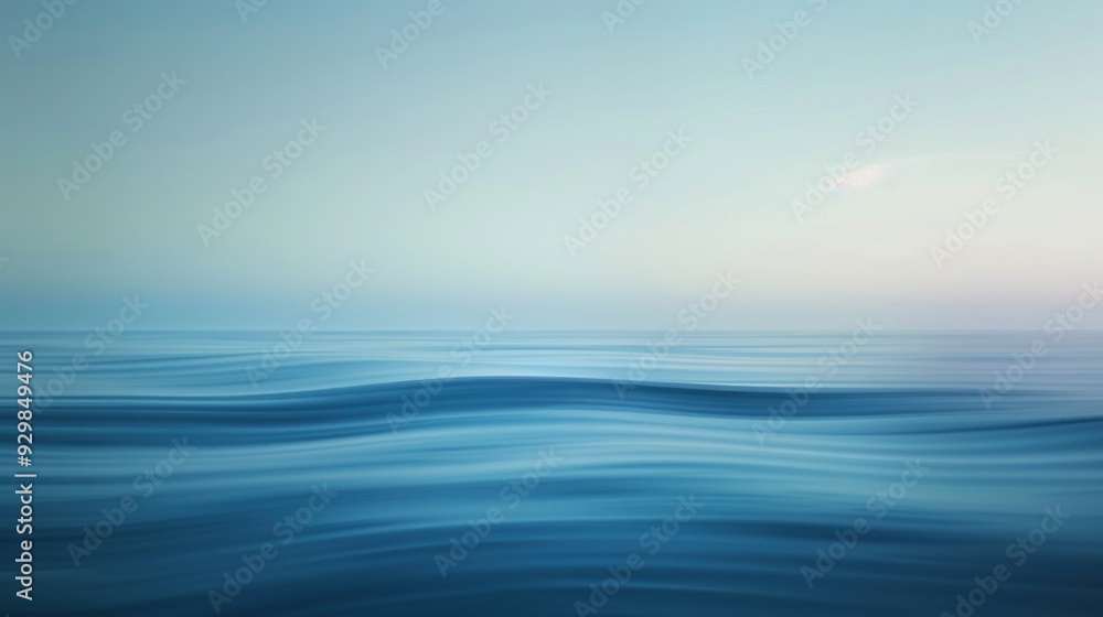 Fototapeta premium A calm ocean with a blue sky in the background