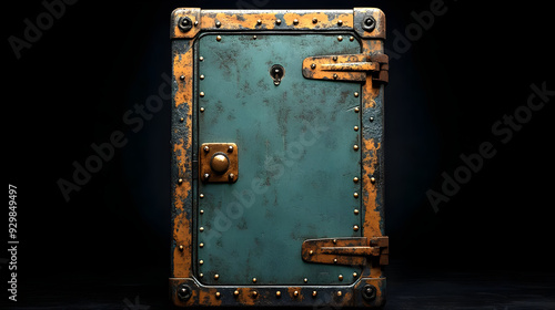 A vintage-style safe with a...