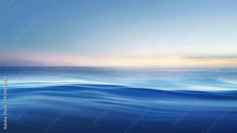 Fototapeta premium A calm ocean with a beautiful blue sky in the background