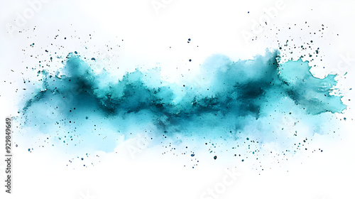 A watercolor splash in shades of blue and teal, showcasing fluidity.