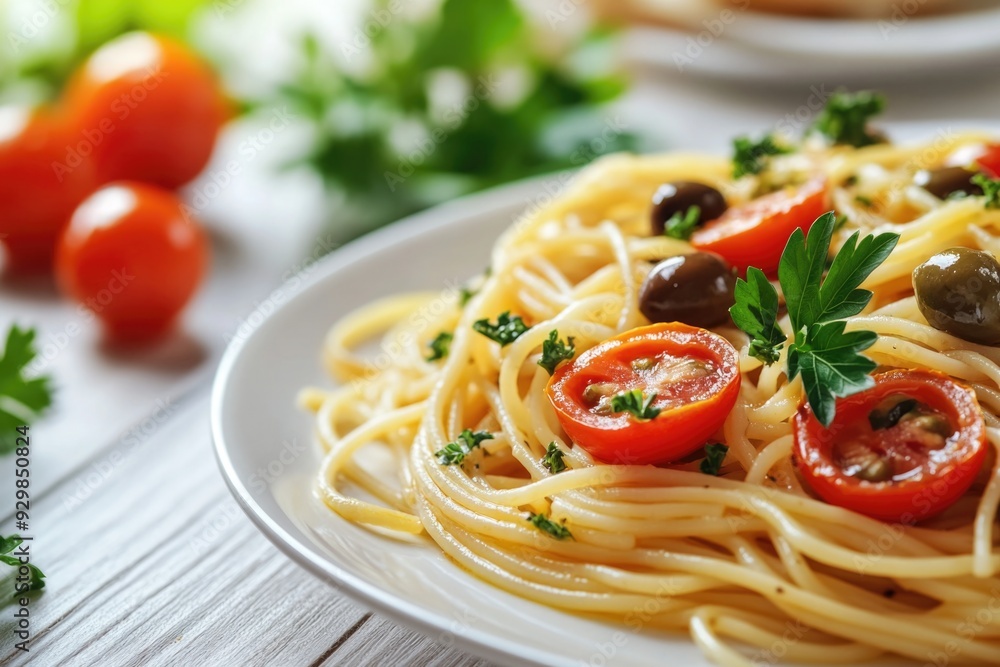 Spaghetti with Tomatoes and Olives Spaghetti with Tomatoes and Olives