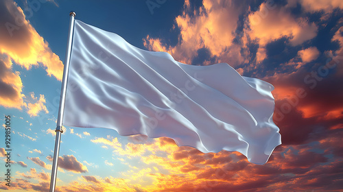 A white flag waving against...