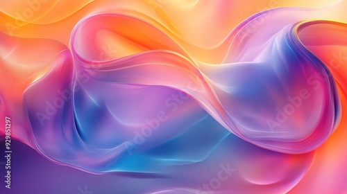 Wallpaper Mural Modern abstract background design with a flowing, ethereal blend of soft, translucent waves in vibrant colors. Torontodigital.ca