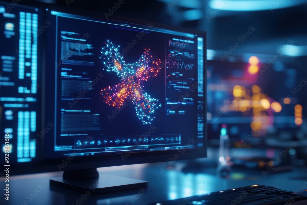 An advanced biology taxonomy evolution displayed through a biochemistry hologram in a futuristic setting, showcasing cutting-edge research. An advanced biology taxonomy evolution displayed through a biochemistry hologram in a futuristic setting, showcasing cutting-edge research.