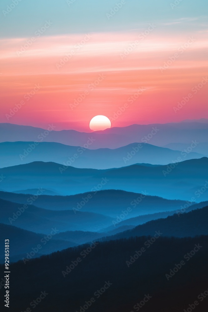 Fototapeta premium Sunset Over Mountains
