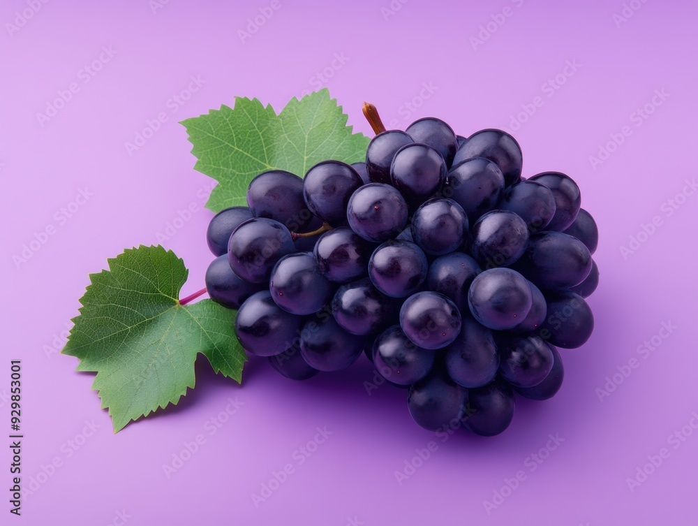 Fototapeta premium Bunch of Grapes with Leaf