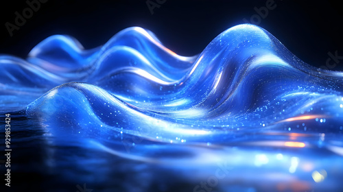 Abstract blue waves with a ...