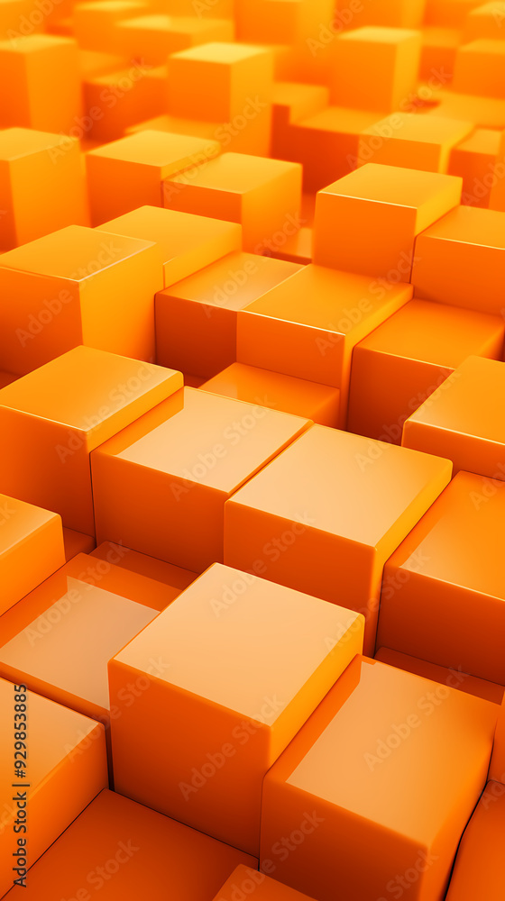 Orange cube three-dimensional background Orange cube three-dimensional background