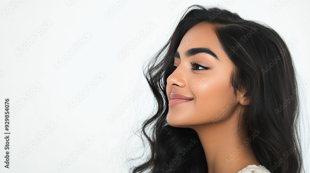 Confident Indian Female with Long Wavy Hair Smiling at Camera on White Background generative ai
Confident Indian Female with Long Wavy Hair Smiling at Camera on White Background generative ai