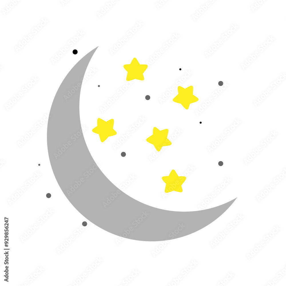 Moon icon vector. Celestial Moon illustration sign. Retro Moon symbol or logo.