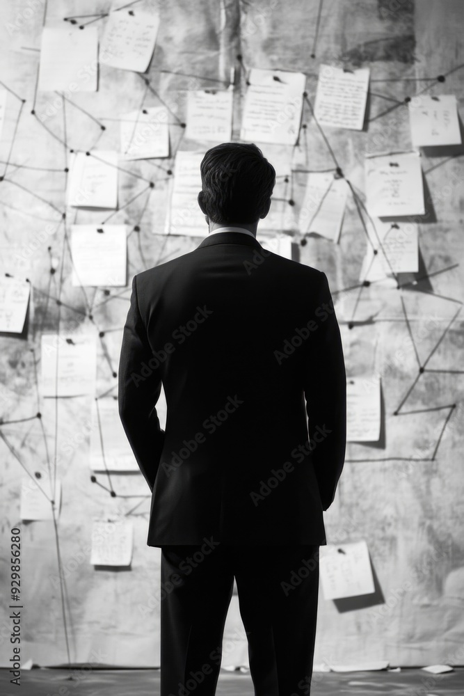 Obraz premium Businessman reviewing notes