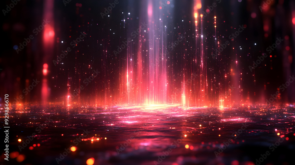Fototapeta premium Abstract visual of glowing particles and light effects.