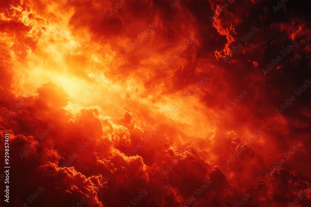 Plane in Red Cloud Sky