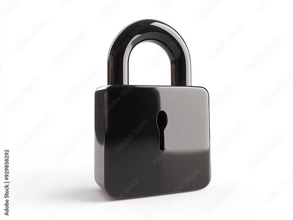 Black padlock on white surface Black padlock on white surface