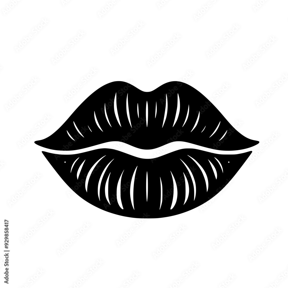 Obraz premium Lips Silhouette Illustration