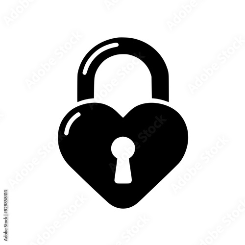 Heart Lock Silhouette Illustration