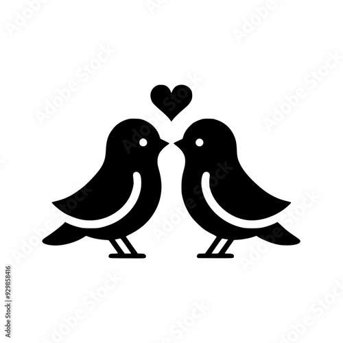 Love Birds Silhouette Illustration