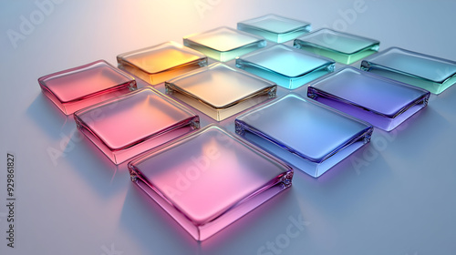Colorful translucent square...