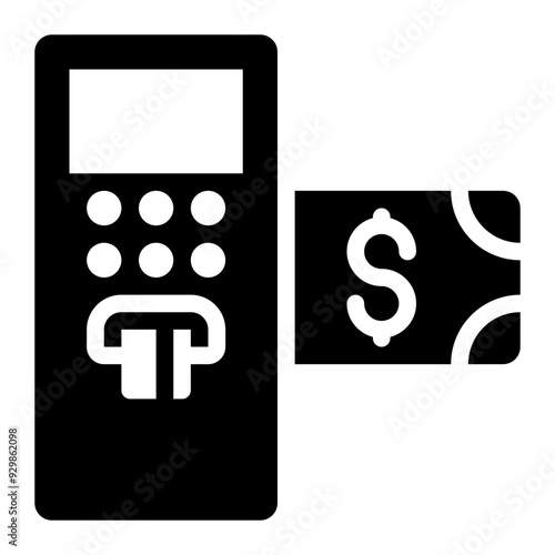 atm, automatic, teller machine, money machine, cash machine, money withdrawal, smart city solid or glyph icon