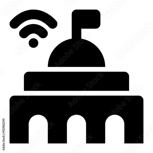 smart governance, smart government, smart city, smart cities, smart, embassy, ministry solid or glyph icon