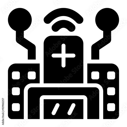 smart hospital, smart, medical center, medical, healthcare, smart clinic, smart health, smart city solid or glyph icon