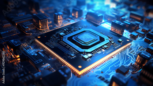 Computer chip, technological background