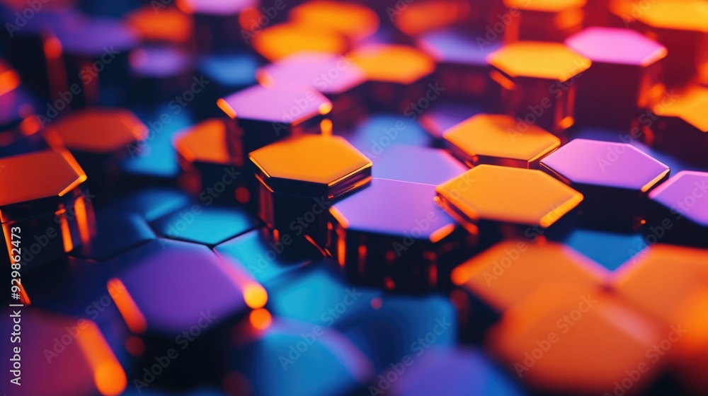 Fototapeta premium Stacked Hexagons